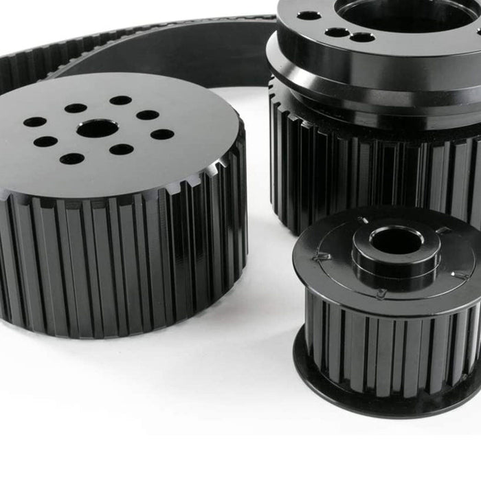 A-Team Performance 302-351w V8 Engine Gilmer Style Pulley Kit compatible with Ford SB (BLACK) - Southwest Performance Parts