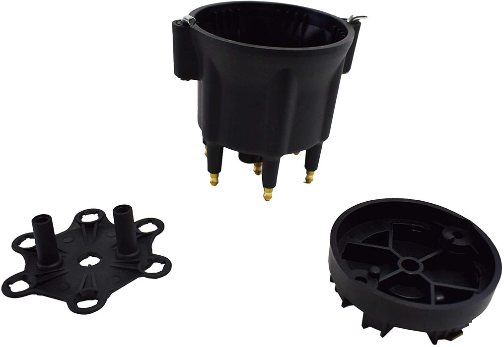 A-Team Performance 6-Cylinder Male Pro Series Distributor Cap &amp; Rotor Kit BLACK - Southwest Performance Parts