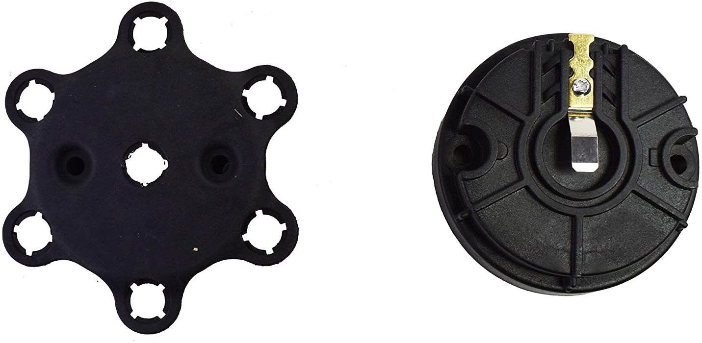 A-Team Performance 6-Cylinder Male Pro Series Distributor Cap &amp; Rotor Kit BLACK - Southwest Performance Parts