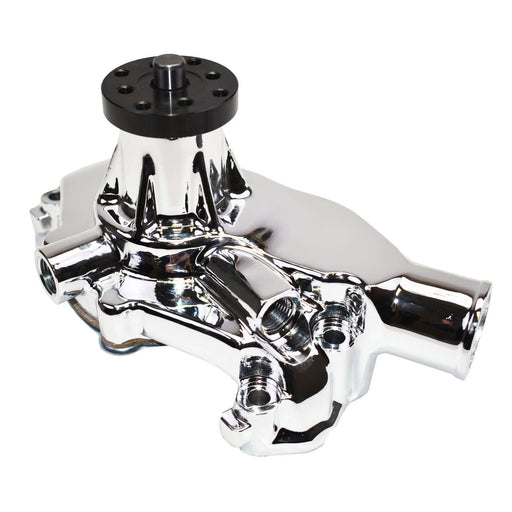 A-Team Performance 8-Blade Aluminum 5-8" High Volume Short Water Pump Small Block Chevrolet 265 267 283 302 305 307 327 350 400 Chrome - Southwest Performance Parts