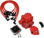 A-Team Performance 8-Cylinder Male Cap, 65K Volt Coil HEI Distributor Tune Up Kit &amp; 8.0mm Over the Valve Cover Spark Plug Wires, For Chevrolet SBC 262 283 302 305 307 327 350 400 Red - Southwest Performance Parts