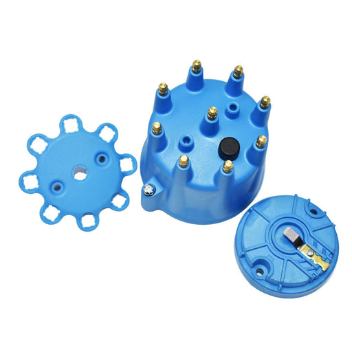 A-Team Performance 8-Cylinder Male Pro Series Distributor Cap &amp; Rotor Kit (Blue) - Southwest Performance Parts