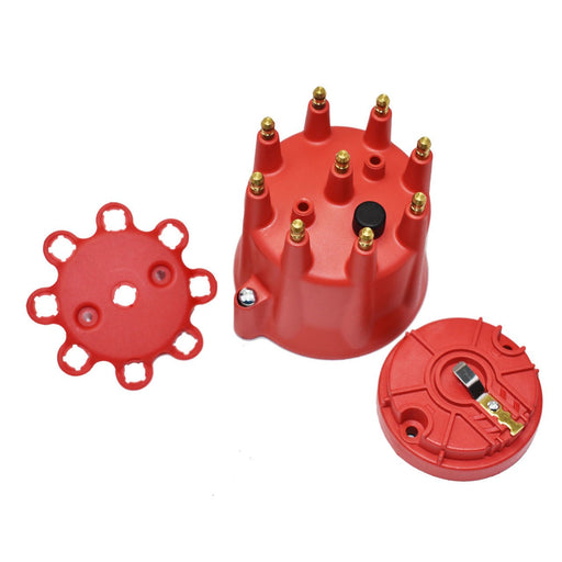 A-Team Performance 8-Cylinder Male Pro Series Distributor Cap &amp; Rotor Kit (Red) - Southwest Performance Parts