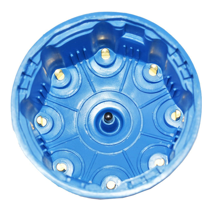 A-Team Performance 8-Cylinder Pro Billet &amp; Ready to Run Cap &amp; Rotor Kit Female Cap Fits A-Team Ready to Run Distributors (BLUE) - Southwest Performance Parts