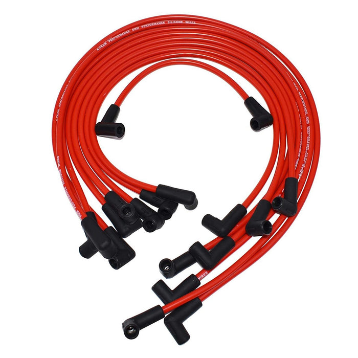 A-Team Performance 8.0mm Red Silicone High Performance Spark Plug Wire Set Universal Fit V8 V6 Plus Coil Wire Compatible with Buick Cadillac Chevy GMC Ford Mopar Oldsmobile Pontiac - Southwest Performance Parts