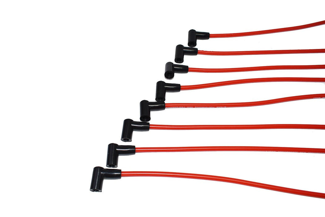 A-Team Performance 8.0mm Red Silicone Spark Plug Wires SBC Small Block Chevy Chevrolet GMC Under the Exhaust Wires HEI 283 305 307 327 350 400 - Southwest Performance Parts