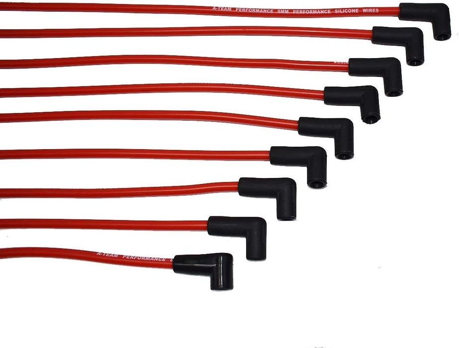 A-Team Performance 8.0mm Red Silicone Spark Plug Wires V6 V8 Compatible With Chevy Chevrolet GMC 4.3L 5.0L 5.7L TBI EFI - Southwest Performance Parts