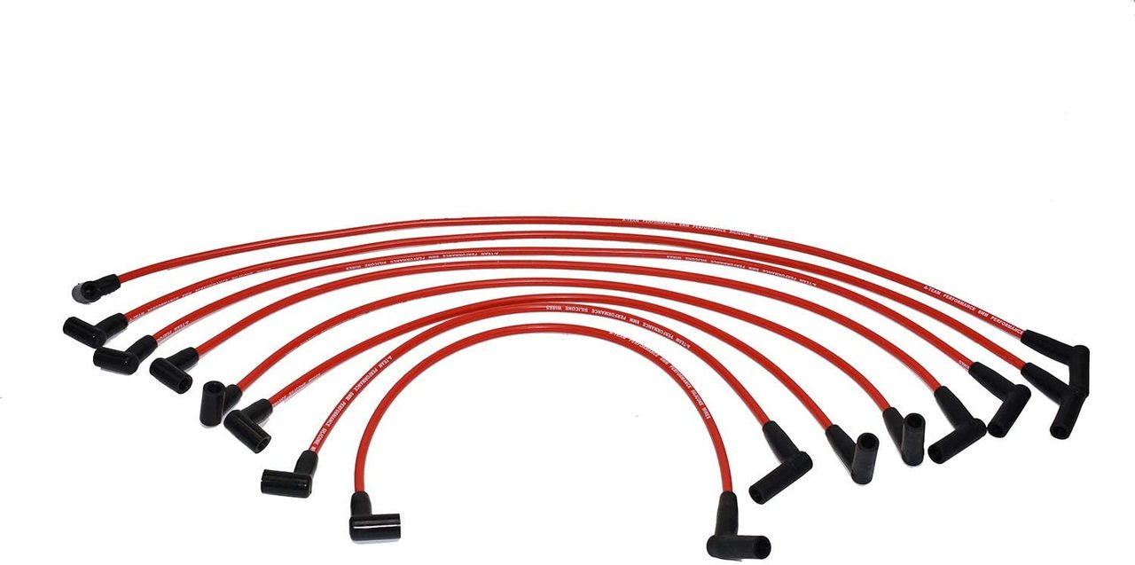 A-Team Performance 8.0mm Silicone Spark Plug Wires Set Compatible With SBF Valve Cover Wires 221 255 260 289 302 351W BOSS 302 Fits HEI Distributor Caps Red - Southwest Performance Parts