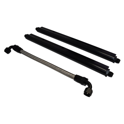 A-Team Performance Billet Aluminum Fuel Rail Kit with Middle Pipe LS1 LS2 LS6 Black - Southwest Performance Parts