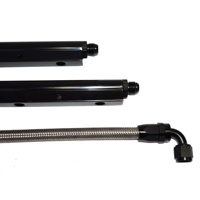 A-Team Performance Billet Aluminum Fuel Rail Kit with Middle Pipe LS1 LS2 LS6 Black - Southwest Performance Parts