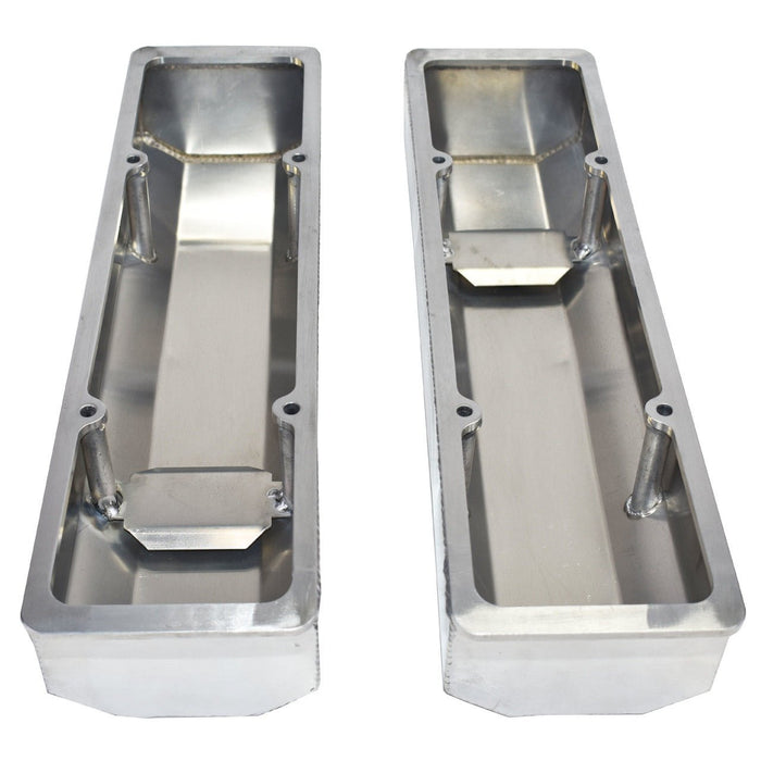 A-Team Performance Chevy Fabricated Aluminum Tall Valve Covers 1-4" Rail SBC 350 383 400 - Southwest Performance Parts