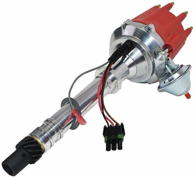 A-Team Performance CHEVY GMC Chevrolet SBC BBC V8 327 350 396 454 Pro Billet Series Ready to Run Distributor with Fixed Collar R2R Red Cap - Southwest Performance Parts