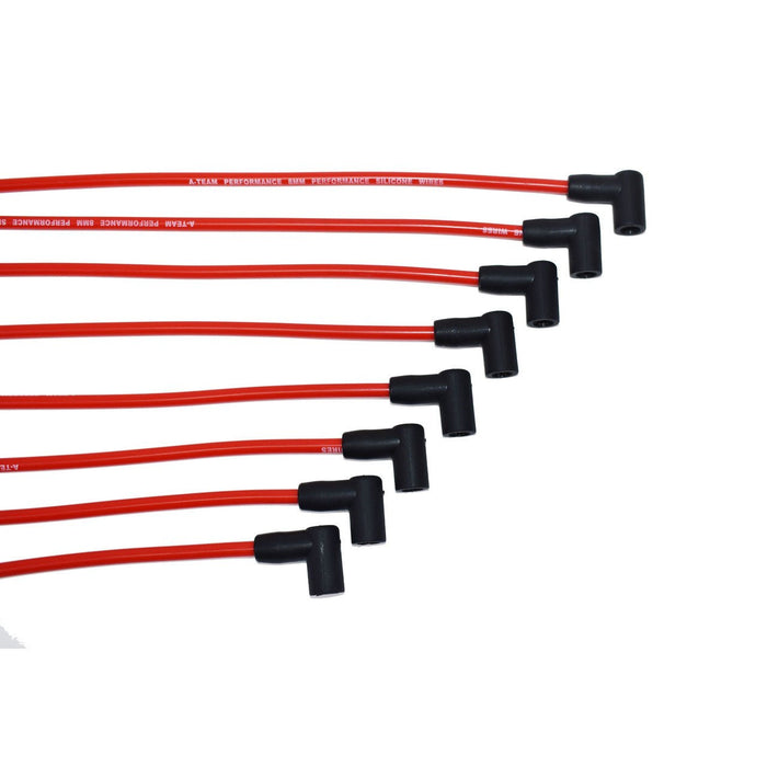 A-Team Performance Chevy GMC Truck SUV 5.0L 5.7L 5700 350 Vortec 8.0mm Red Silicone Spark Plug Wires SBC 1996-2003 - Southwest Performance Parts