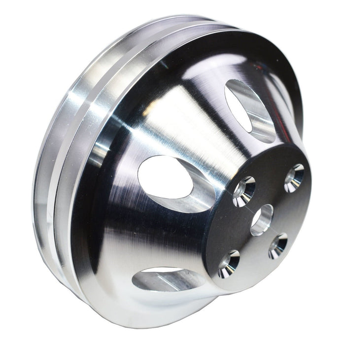 A-Team Performance CHEVY SMALL BLOCK DOUBLE-GROOVE ALUMINUM LONG WATER PUMP PULLEY - Southwest Performance Parts