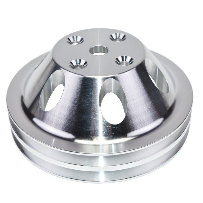 A-Team Performance CHEVY SMALL BLOCK DOUBLE-GROOVE ALUMINUM LONG WATER PUMP PULLEY - Southwest Performance Parts