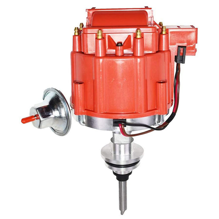 A-Team Performance Complete HEI Distributor 65K Coil Compatible with Mopar Chrysler Dodge Plymouth V8 Engines 273 318 340 360 One-Wire Installation Red Cap - Southwest Performance Parts
