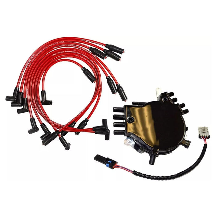 A-Team Performance Complete Optispark Spline Drive Distributor with Spark Plug Wires Compatible with Chevy Chevrolet GMC 95-97 LT1 LT4 Corvette Camaro V8 5.7L Black Cap - Southwest Performance Parts