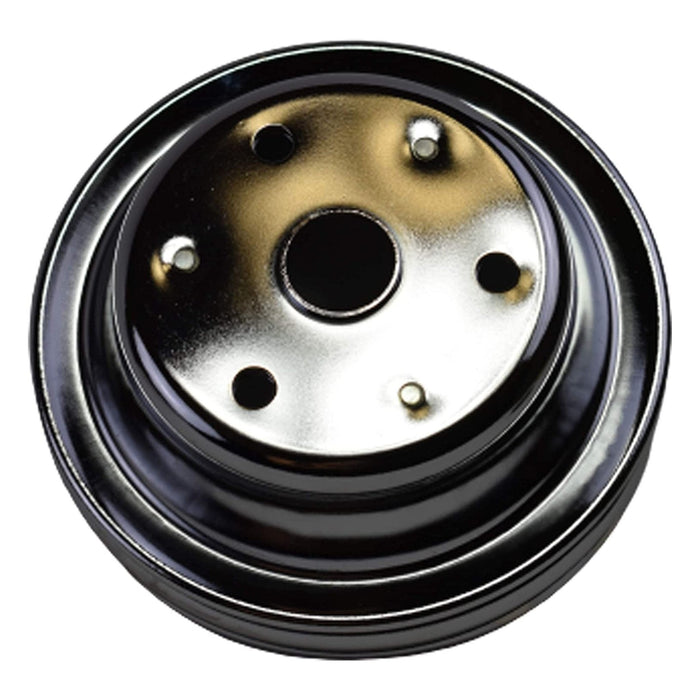 A-Team Performance Crankshaft Pulley Double-Groove LWP Long Water Pump Compatible With Small Block Chevy SBC 262 265 267 283 302 305 307 327 350 400 Chrome Steel - Southwest Performance Parts