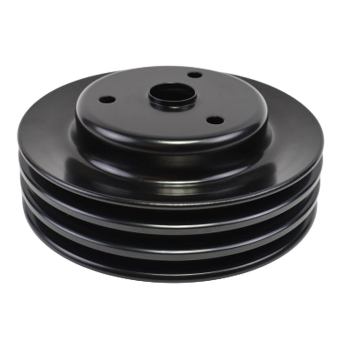 A-Team Performance Crankshaft Pulley Triple-Groove LWP Long Water Pump Compatible With Small Block Chevy SBC 262 265 267 283 302 305 307 327 350 400 Black Steel - Southwest Performance Parts