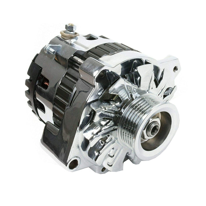 A-Team Performance CS130 Type 220 Amp Alternator with Serpentine Pulley Chevrolet BB V8 GEN. II, V, SB V8 GEN. I GM Diesel V8, GM Inline 4, 6, GM V6, Oldsmobile V6, Chrome - Southwest Performance Parts