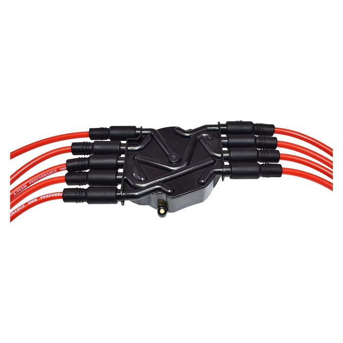 A-Team Performance Distributor, 8mm Spark Plug Wires, Ignition Coil, and Ignition Module Kit Compatible with 1996-2002 Chevrolet GM EFI Vortec C1500 K1500 C2500 K2500 Black Cap &amp; Red Wires - Southwest Performance Parts
