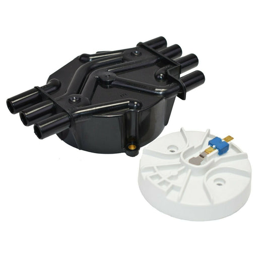 A-Team Performance Distributor Cap and Rotor Compatible with GM Vortec 262 Black - Southwest Performance Parts