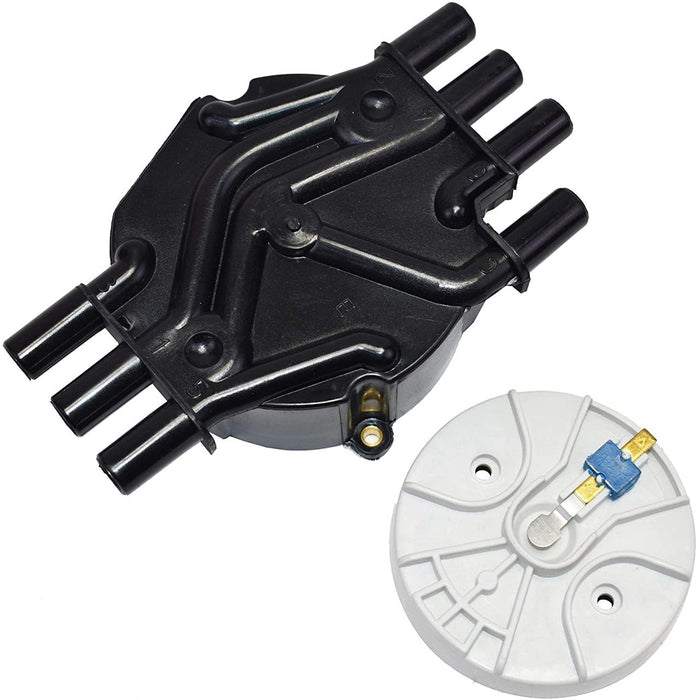 A-Team Performance Distributor Cap and Rotor Compatible with GM Vortec 262 Black - Southwest Performance Parts