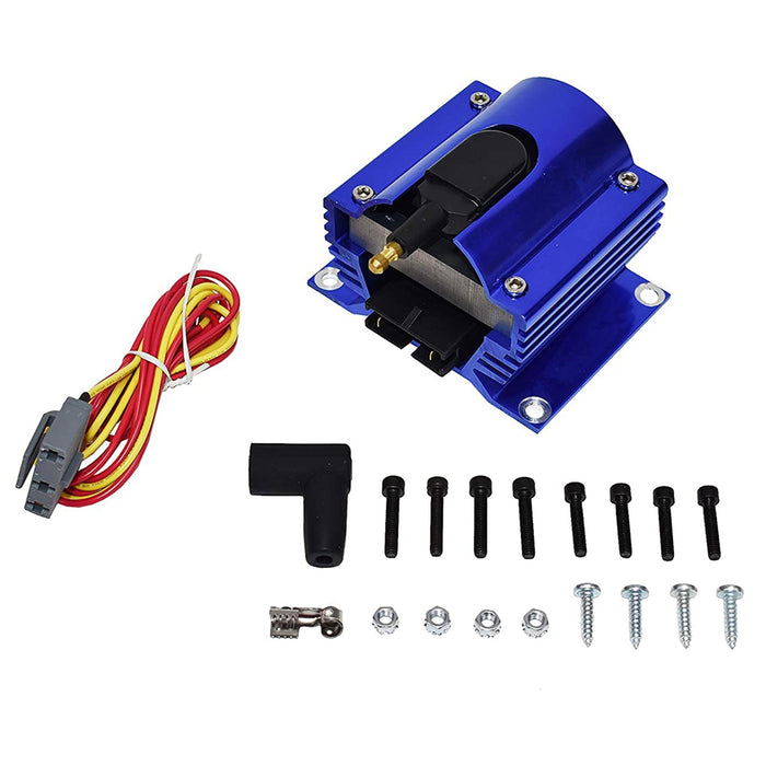 A-Team Performance E-Core Ignition Coil Remote Billet Aluminum Male E-Coil 50,000 Volts Blue - Southwest Performance Parts