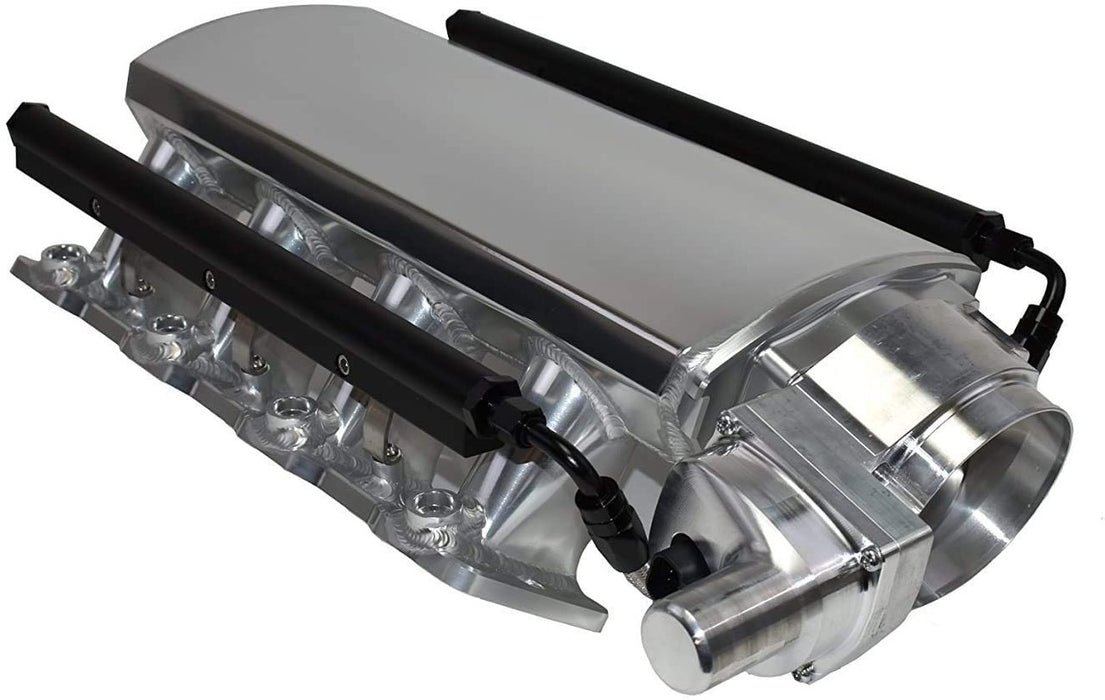 A-Team Performance Fabricated Intake Manifold with Drive By Wire Throttle Body Compatible with LS LSX LS1 LS2 LS6 - Silver - Southwest Performance Parts