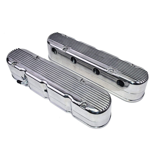 A-Team Performance GM LS Finned Cast Aluminum Valve Covers with Coil Mounts and Covers Chevy Small Block SB V8 293 325 376 427, Polished - Southwest Performance Parts