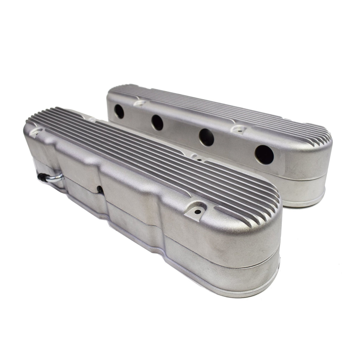 A-Team Performance GM LS Finned Cast Aluminum Valve Covers with Coil Mounts  and Covers Compatible with Chevy Small Block SB V8 293 325 376 427 SATIN —  Southwest Performance Parts