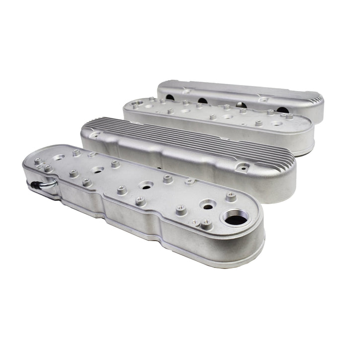 A-Team Performance GM LS Finned Cast Aluminum Valve Covers with Coil Mounts and Covers Compatible with Chevy Small Block SB V8 293 325 376 427, SATIN - Southwest Performance Parts
