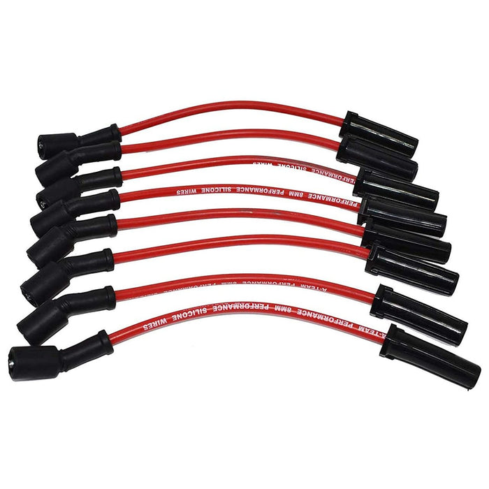 A-Team Performance GMC Chevy Truck SUV 11" VORTEC LS LS1 LS2 LS3 LS6 LS7 4.8L 5.3L 5.7L 6.0L 6.2L 7.0L 8.0mm Red Silicone Spark Plug Wires 1999-2014 - Southwest Performance Parts