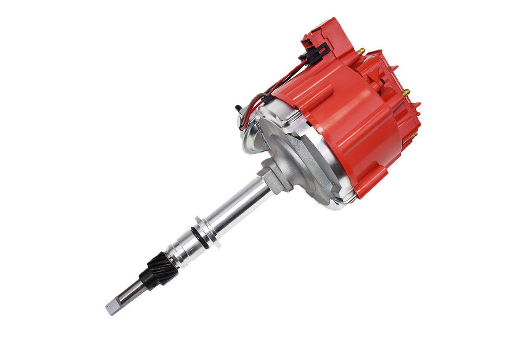 A-Team Performance HEI Complete Distributor 65K Coil, 6 Cylinders AMC Incline 6 Jeep Straight 232, 242, 258 in One Wire Installation, Red Cap - Southwest Performance Parts