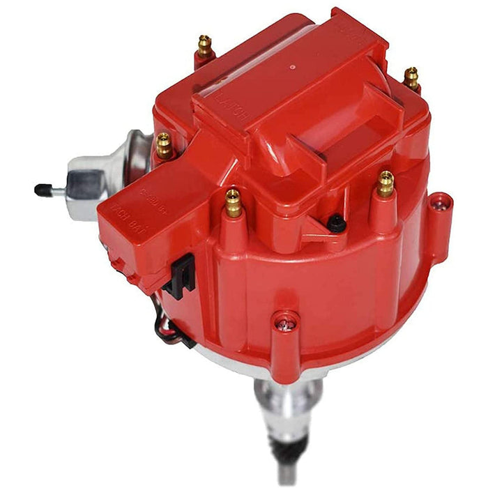 A-Team Performance HEI Complete Distributor 65K Coil Compatible with AMC Jeep Straight 6 232 3.8L and 258 4.2L One Wire Installation Red Cap - Southwest Performance Parts