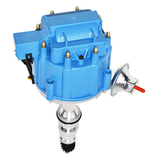 A-Team Performance HEI Complete Distributor 65K Coil Compatible With Ford FE V8 352 360 390 427 428 One-Wire Installation Blue Cap - Southwest Performance Parts