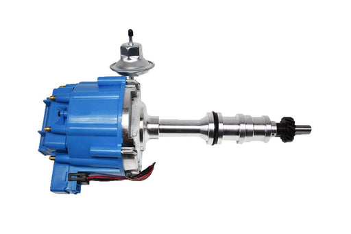 A-Team Performance HEI Complete Distributor 65K Coil Heavy Duty Compatible With Ford HD FE-FT 330 361 391 5-16" Shaft One-Wire Installation Blue Cap - Southwest Performance Parts
