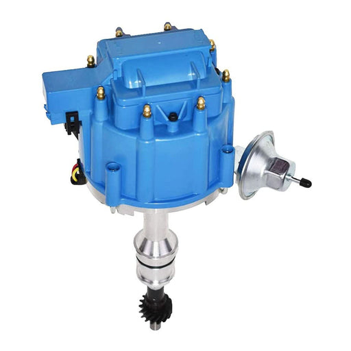 A-Team Performance HEI Complete Distributor 65K-Volt Coil, 8 Cylinders BBF Big Block Ford 351C 351M 400M 429 460 One Wire Installation Blue Cap - Southwest Performance Parts