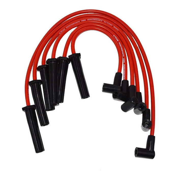 A-Team Performance HEI Distributor 65K Coil 7500 RPM Complete Kit w-Red Silicone Spark Plug Wires &amp; HEI Pigtail Harness Compatible with Chevrolet Chevy GM GMC Truck Late Model Inline 6CYL 230 250 292 - Southwest Performance Parts
