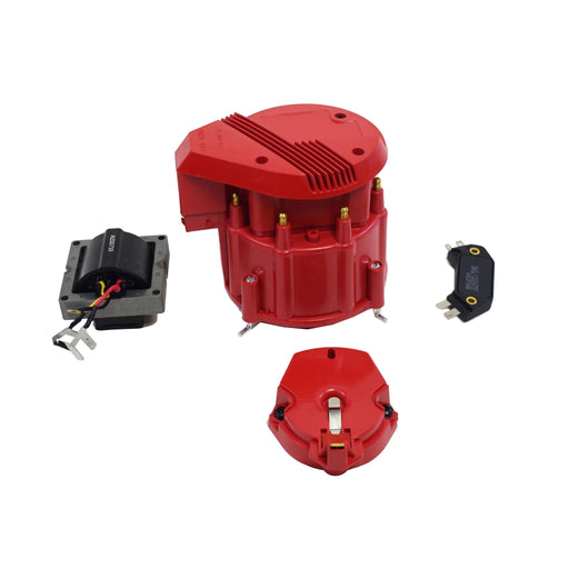 A-Team Performance HEI Distributor 8-Cylinder Tune-Up Kit Male Cap 65k Volt Ignition Coil (Red Super Cap) - Southwest Performance Parts