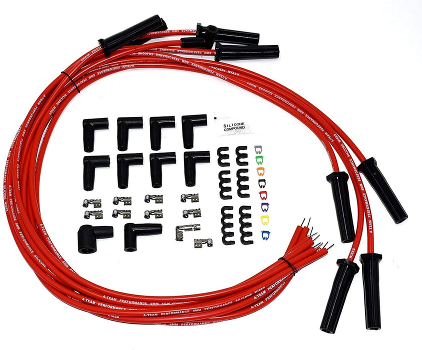 A-Team Performance HEI Distributor, 8.0mm Spark Plug Wires, and Battery-Pigtail Harness Kit For Buick Odd Fire 231 3.8L V6 225 Jeep 3.7L Dauntless Red Cap - Southwest Performance Parts