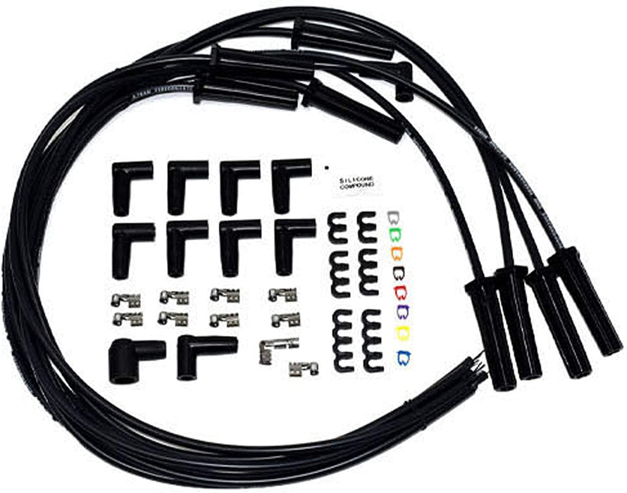 A-Team Performance HEI Distributor, 8.0mm Spark Plug Wires, and Battery-Pigtail Harness Kit For Cadillac 368 425 472 500 V8 Black Cap - Southwest Performance Parts