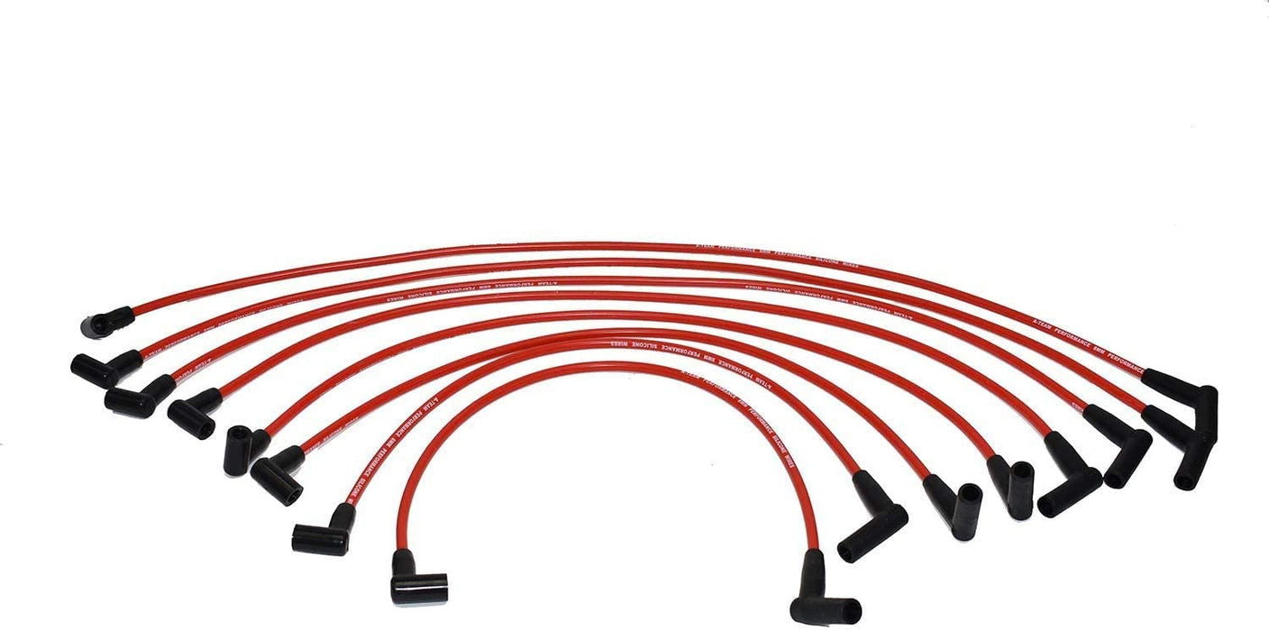 A-Team Performance HEI Distributor, 8.0mm Spark Plug Wires, and Battery-Pigtail Harness Kit For Ford 351W Windsor 351W One-Wire Installation Red Cap - Southwest Performance Parts