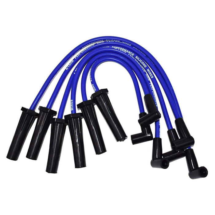 A-Team Performance HEI Distributor Blue Cap, Blue Silicone Spark Plug Wires Set and Pigtail Wiring Harness Kit Compatible with Ford 240 and 300 Engines F100 F150 F250 E150 - Southwest Performance Parts