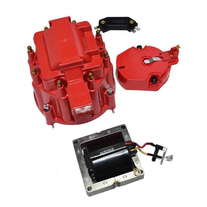 A-Team Performance HEI Distributor Tune-Up Kit 8-Cylinder 65K Ignition Coil Male Cap (Red) - Southwest Performance Parts