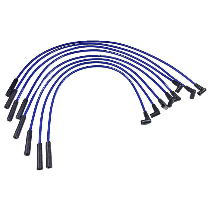 A-Team Performance HEI Distributor with BBF Spark Plug Wires &amp; HEI Pigtail Harness Complete Kit Compatible with Ford HD FE-FT 330 361 391 5-16" Shaft One-Wire Installation Blue Cap - Southwest Performance Parts