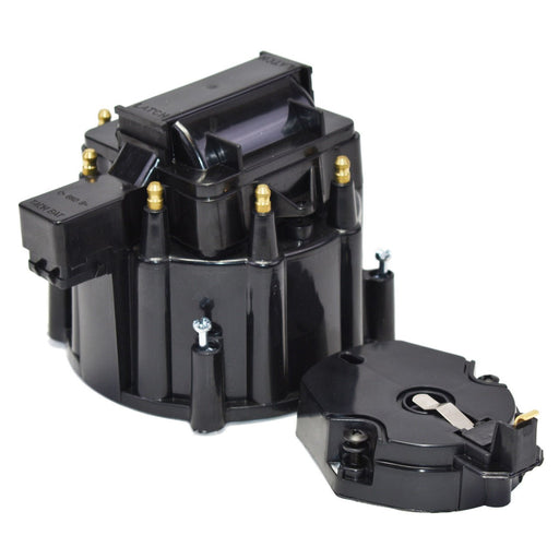 A-Team Performance HEI OEM Distributor Cap, Rotor &amp; Coil Cover Kit 8-cylinder CHEVY GM FORD DODGE BLACK - Southwest Performance Parts