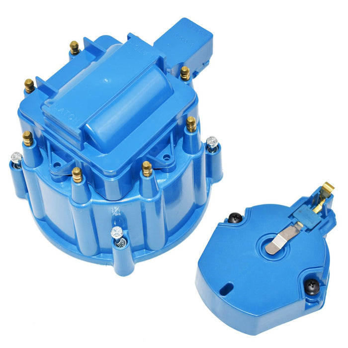 A-Team Performance HEI OEM Distributor Cap, Rotor &amp; Coil Cover Kit 8-cylinder CHEVY GM FORD DODGE BLUE - Southwest Performance Parts