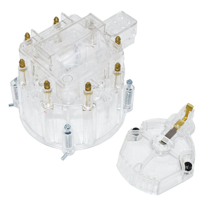 A-Team Performance HEI OEM Distributor Cap, Rotor and Coil Cover Kit 8-cylinder Compatible with Small Block SBC Big Block BBC Chevy Chevrolet Clear - Southwest Performance Parts