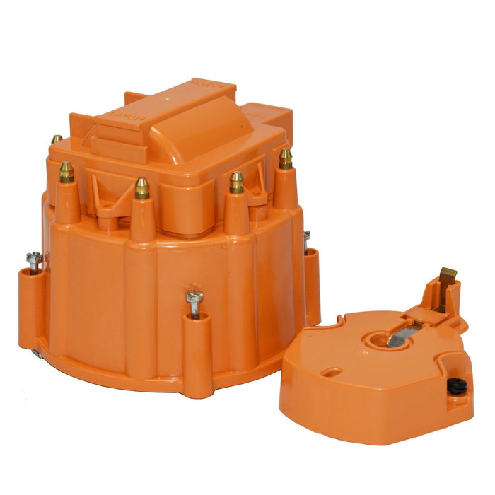 A-Team Performance HEI OEM Distributor Cap, Rotor and Coil Cover Kit 8-cylinder Compatible with Small Block SBC Big Block BBC Chevy Chevrolet Orange - Southwest Performance Parts